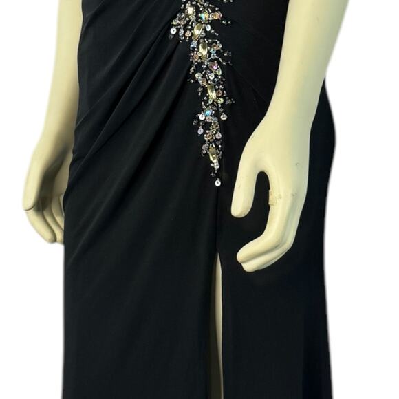 Xcite Black Strapless ruched sequined prom dress sexy lpw back size 4 - Picture 4 of 16
